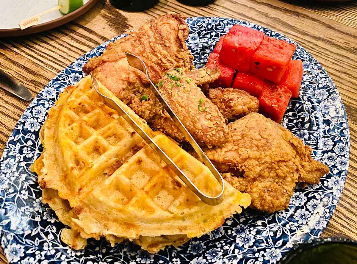 Chicken and waffles at Yardbird Las Vegas.